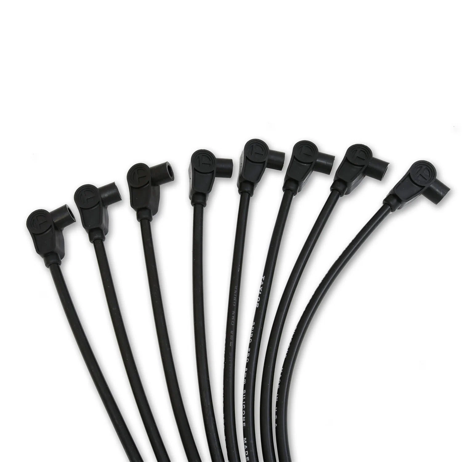 Spark Plug Wire Set Universal 8mm Silicone Spiro Pro 90_ 350 ohm_ft Black 73061
